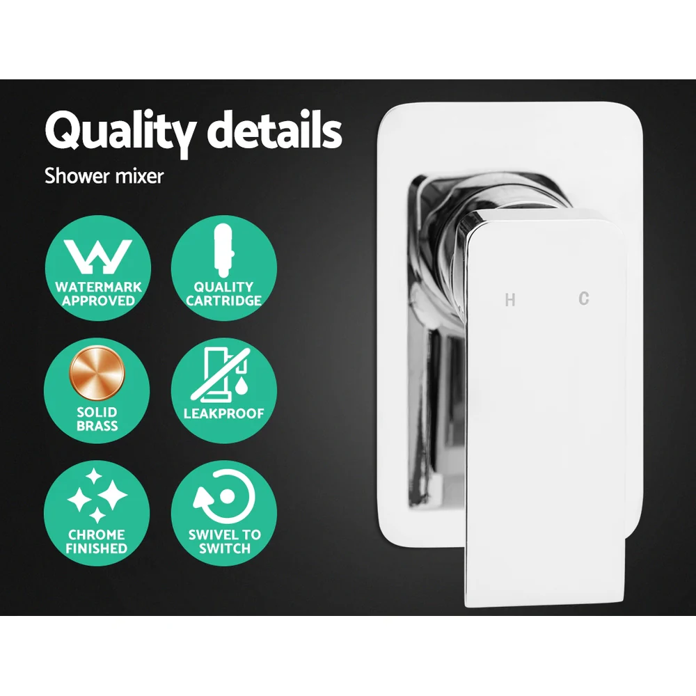 10'' Rain Shower Head Set Handheld Square High Pressure Mixer Tap Chrome - Nurns