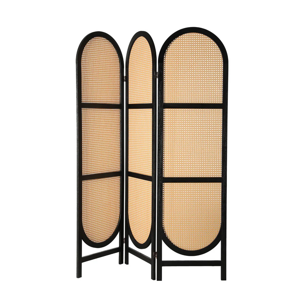 3 Panel Room Divider Screen 151x180cm Rattan - Brown - Nurns