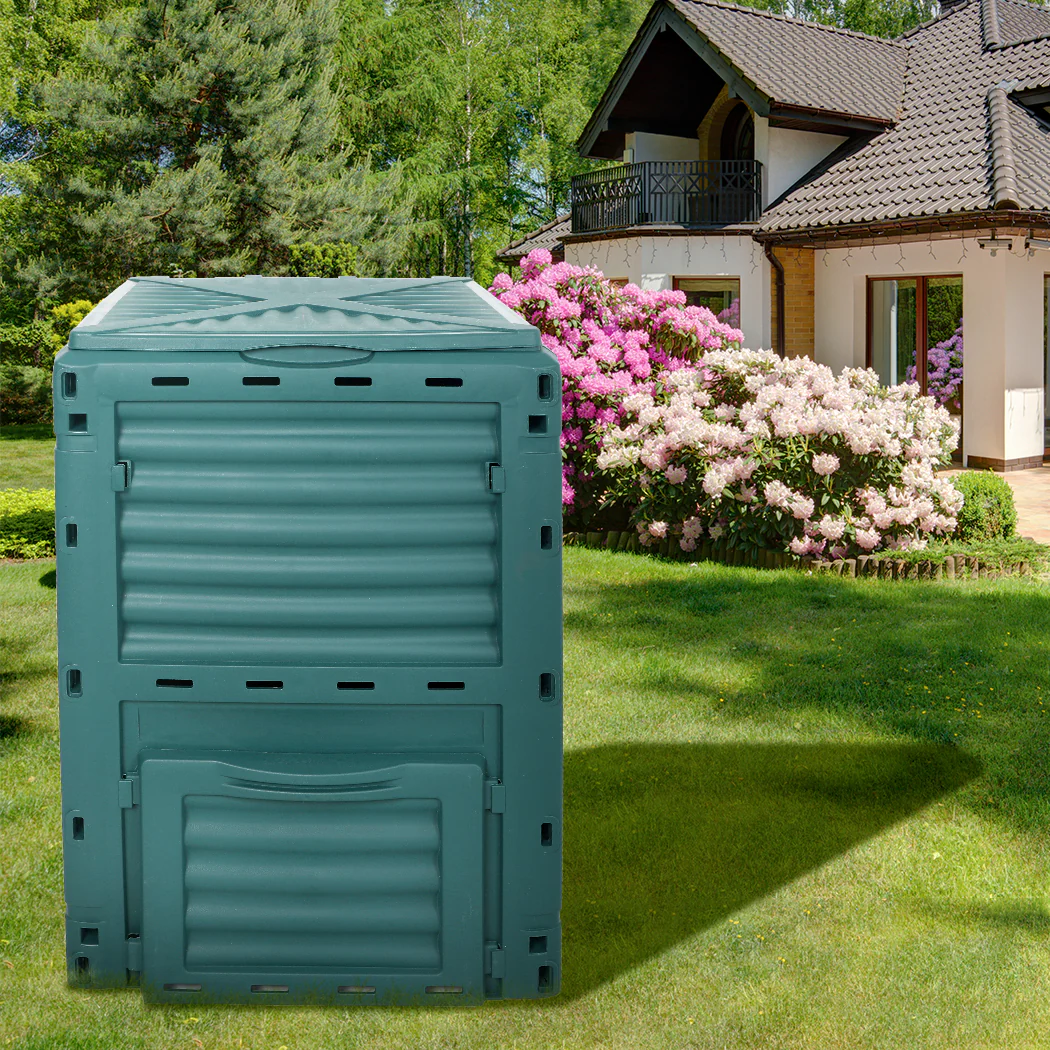 290L Compost Bin Food Waste Recycling Composter Kitchen Garden Composting Green - Nurns
