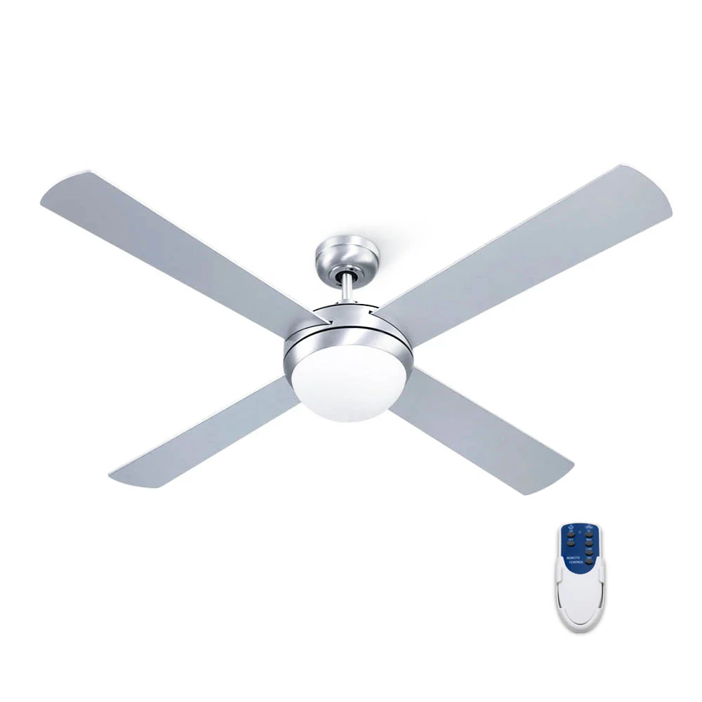 52'' Ceiling Fan w/Light w/Remote Timer - Silver - Nurns