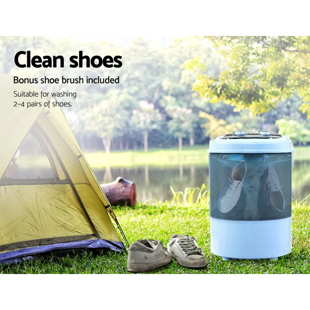 3kg Mini Portable Washing Machine Shoes Wash Top Load Spin Camp Caravan - Nurns