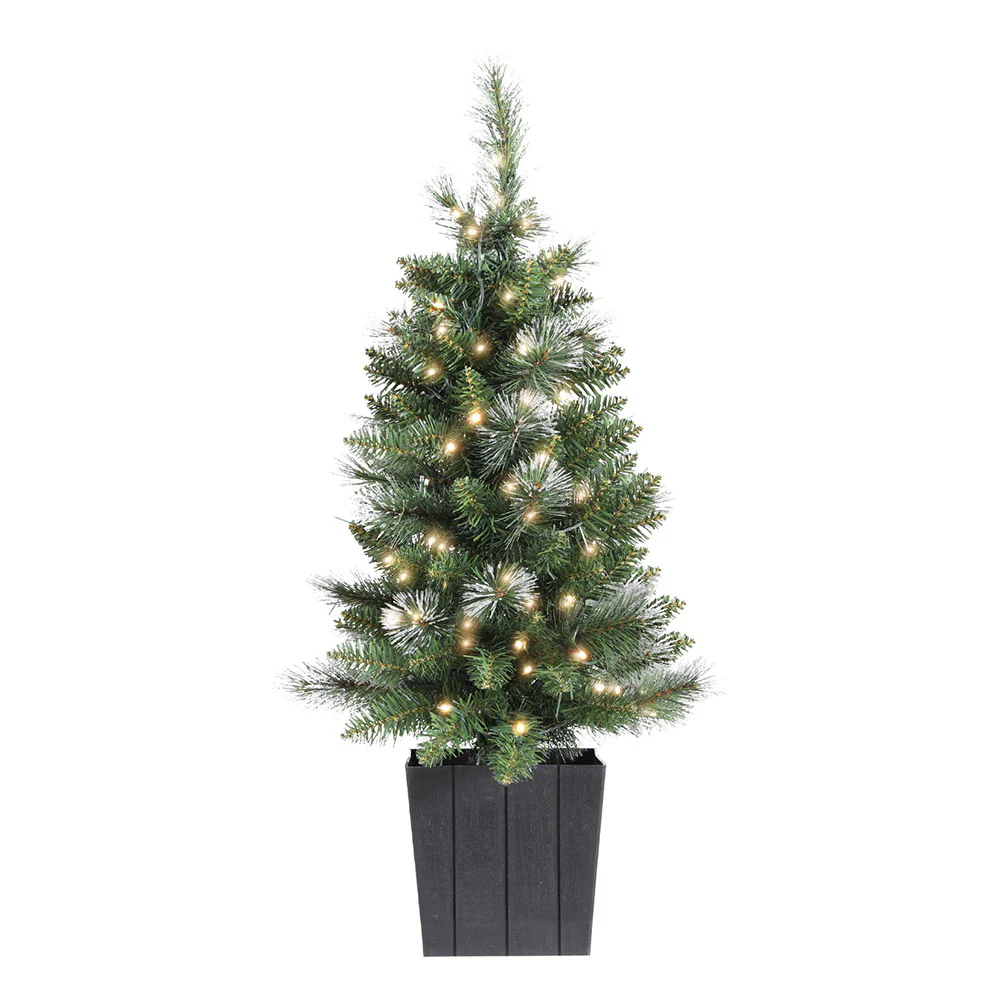 3ft 90cm 80 LED Christmas Tree Potted Xmas Party Decorations - Nurns
