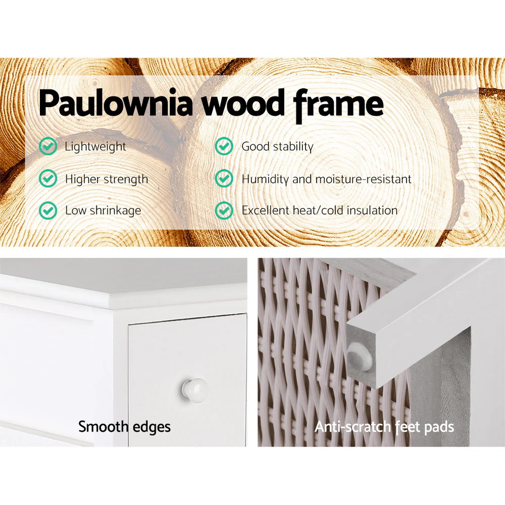 5 Basket Storage Drawers - White - Nurns