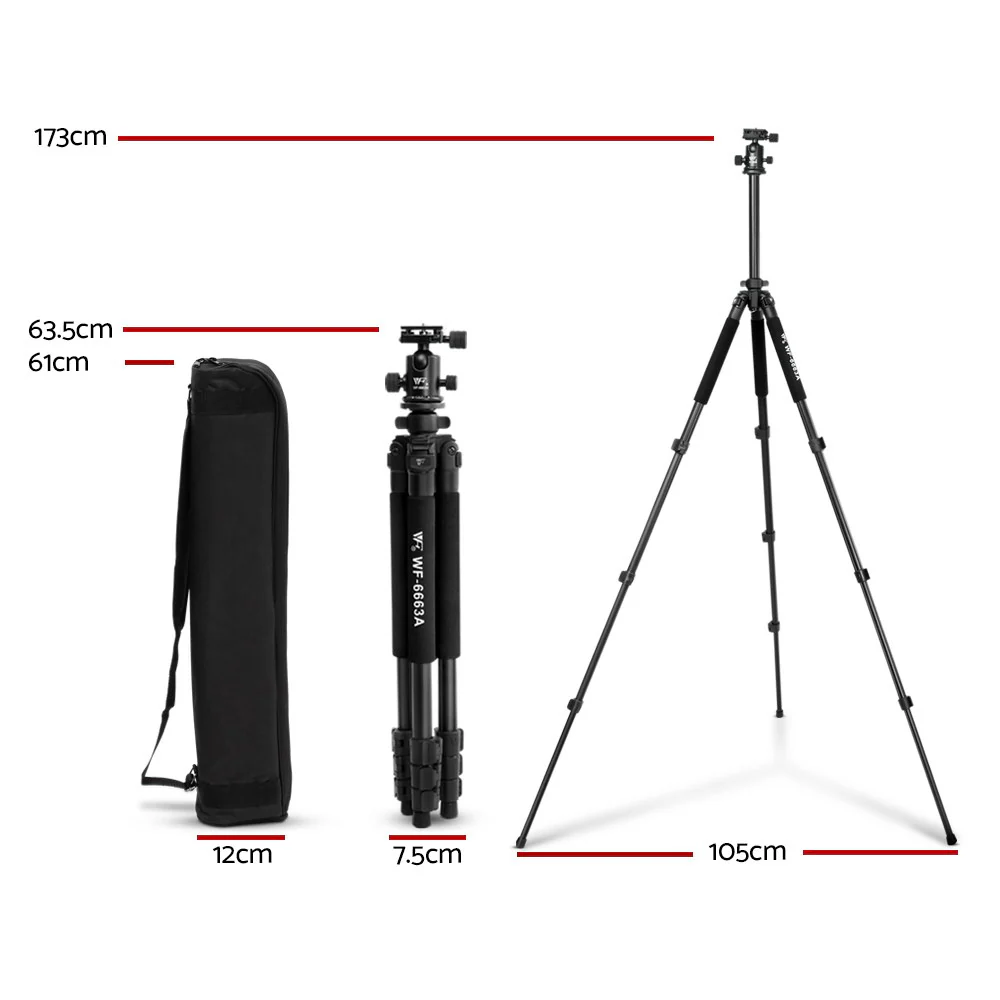 173cm Professional Ball Head Tripod Digital Camera - Nurns