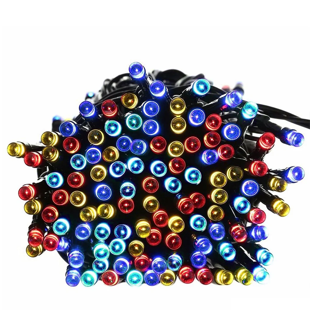 25M 200 LED Bulbs String Solar Powered Fairy Lights Garden Christmas - Multicolour - Nurns