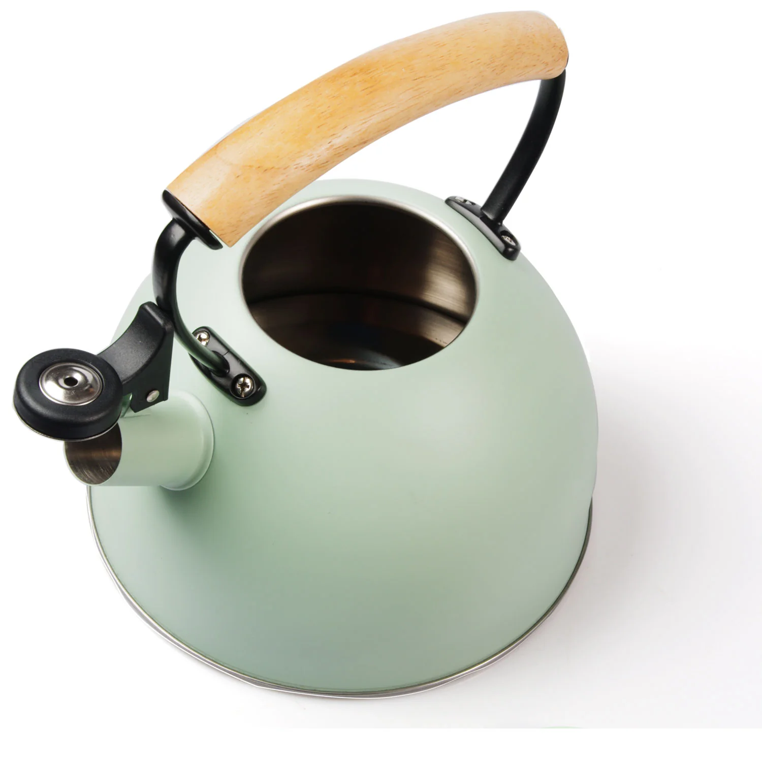 3 Liter Tea Whistling Kettle Stainless Steel Modern Whistling Tea Pot for Stovetop - Nurns