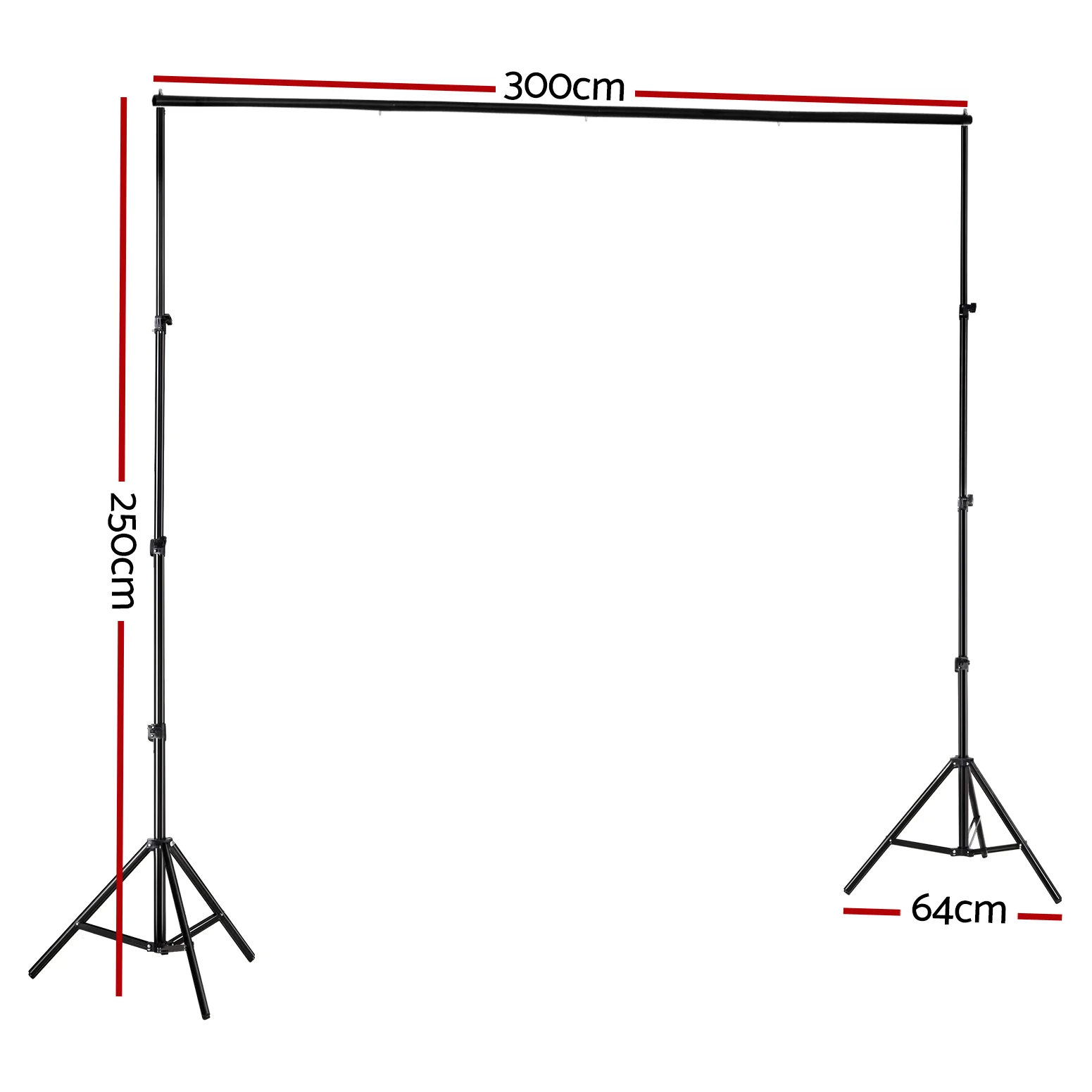 2.5x3M Photography Backdrop Stand Kit Studio Screen Photo Background Support Bag - Nurns