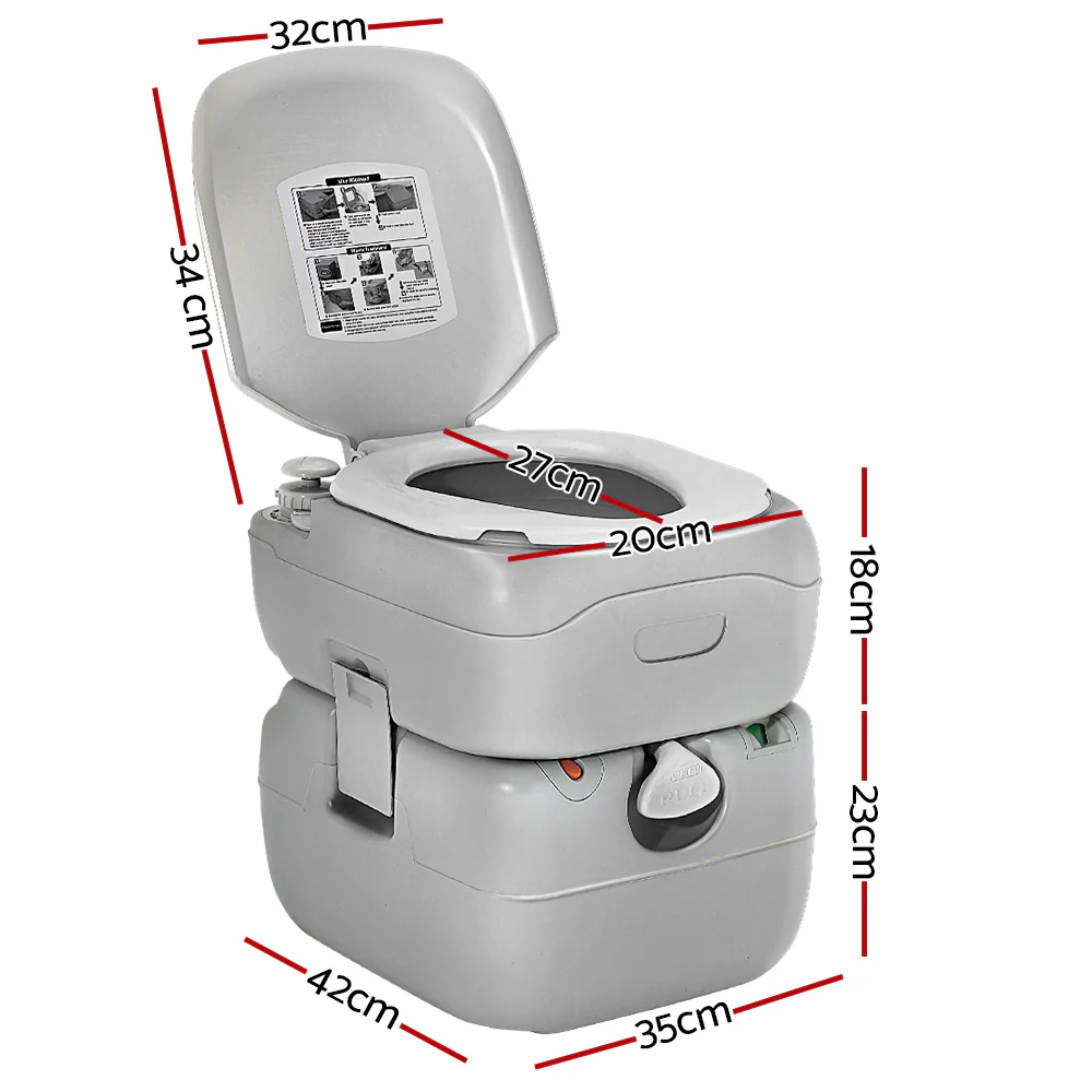 22L Portable Camping Toilet Outdoor Flush Potty Boating - Nurns