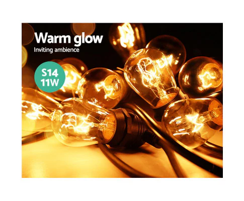 47m LED Festoon String Lights Outdoor Christmas Wedding Waterproof Garden Decor - Nurns