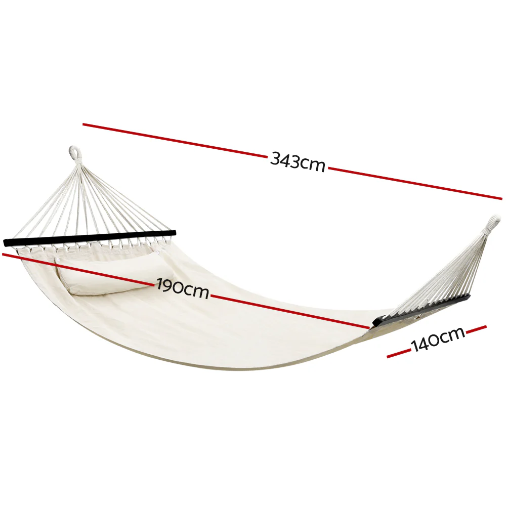 2-Seater Hammock Bed Outdoor Camping Portable Hanging Chair Pillow - Nurns