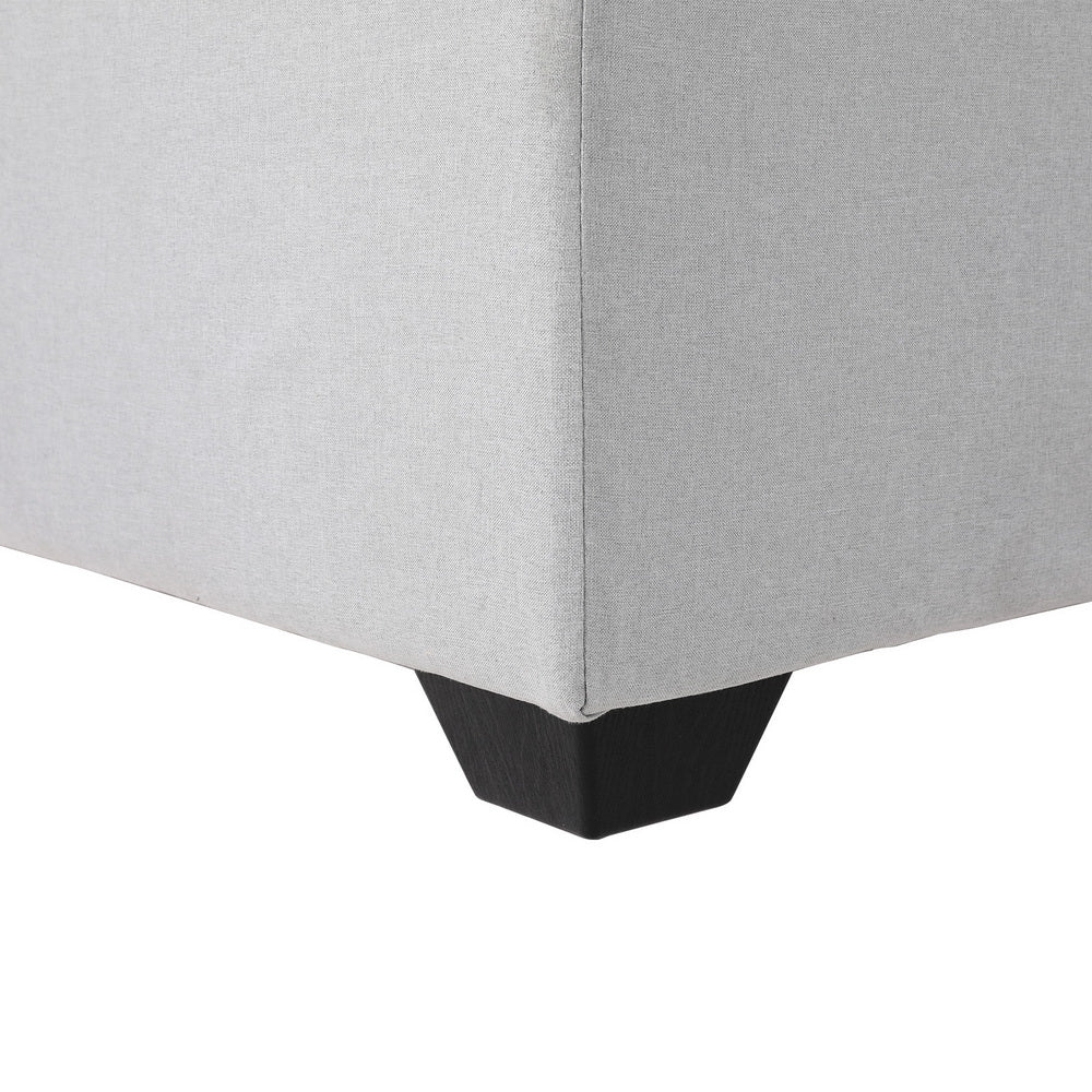 112cm Ottoman Storage Sofa Bed Foldable - Grey - Nurns