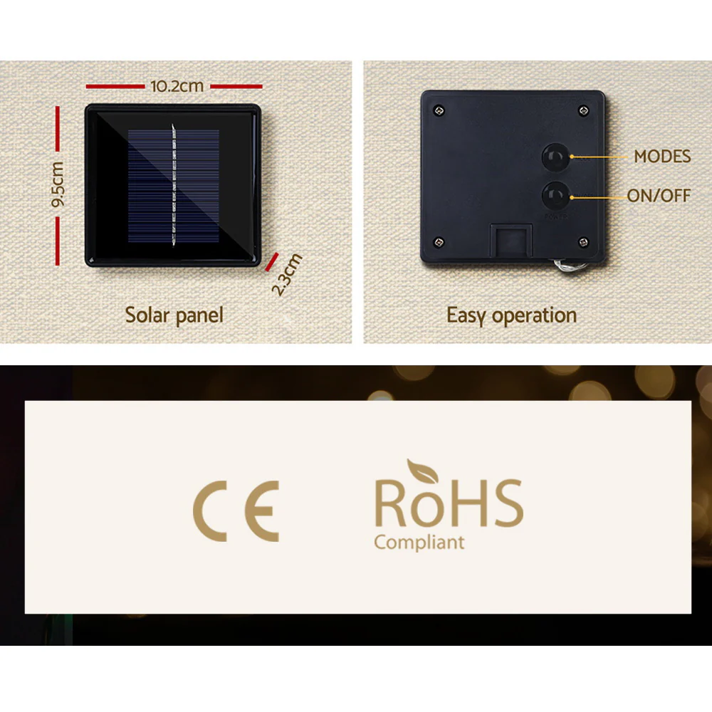 12.5M Solar Christmas Lights Icicle String Light - Warm White - Nurns