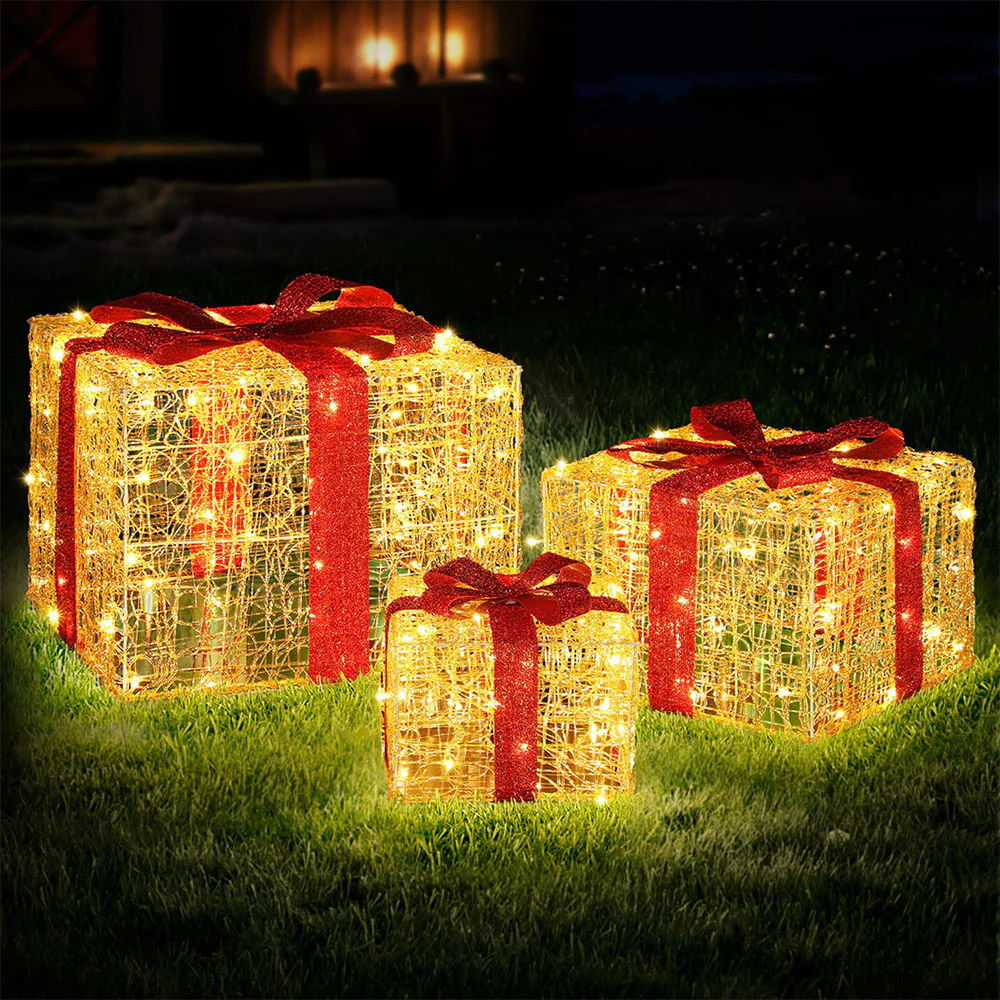 3-Pieces Christmas Lights 240 LED Fairy Light Gift Box Decorations - Nurns