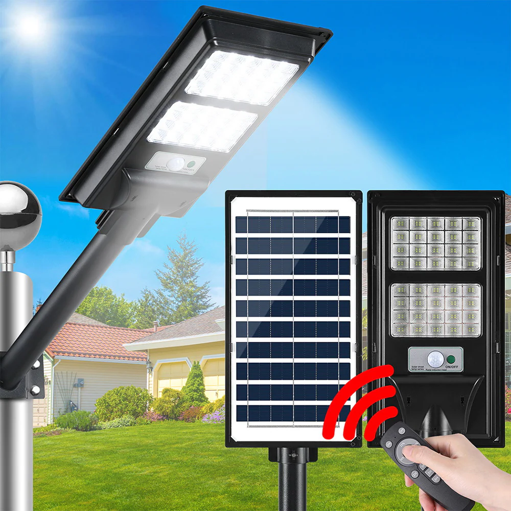 160 LED Solar Street Light Flood Motion Sensor Remote - Nurns