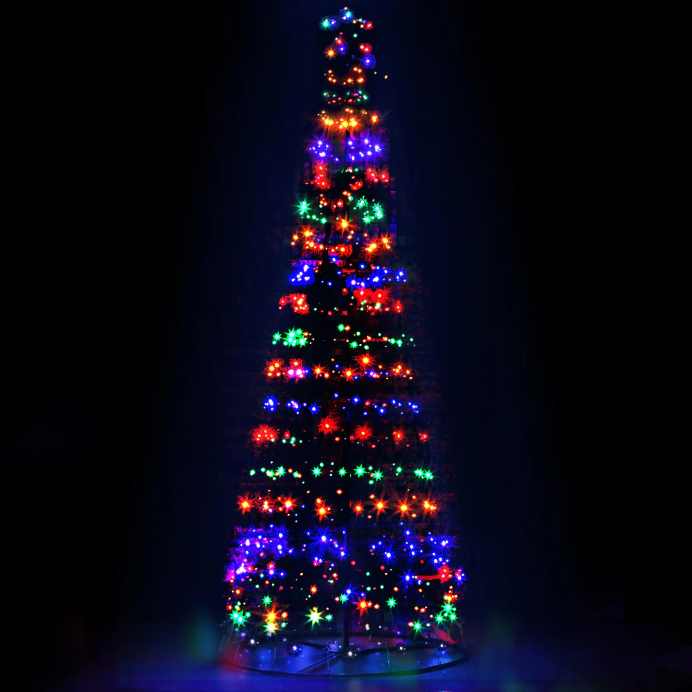 12 ft 3.6m 400 LED Solar Christmas Tree Xmas Tree Decor 8 Light Modes - Multi Colour - Nurns