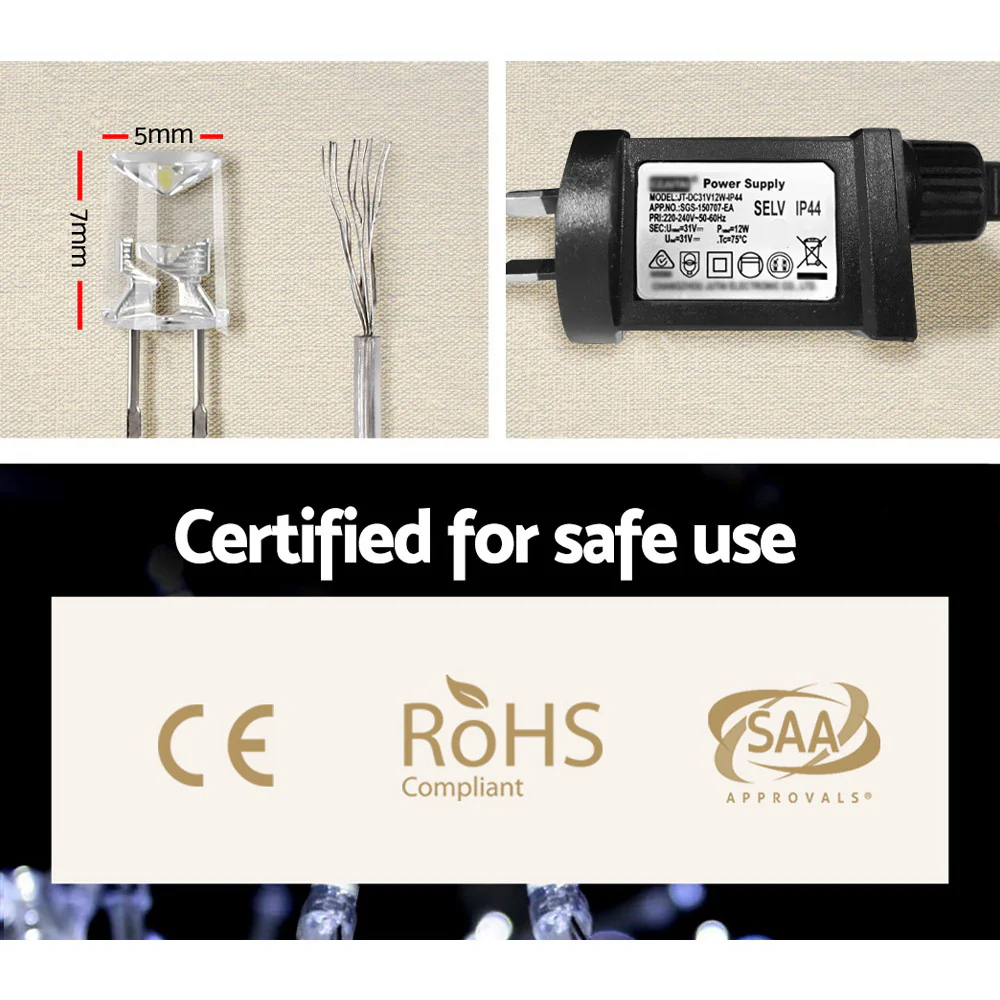 100M Christmas Lights String Light 500 LED - Cool White - Nurns