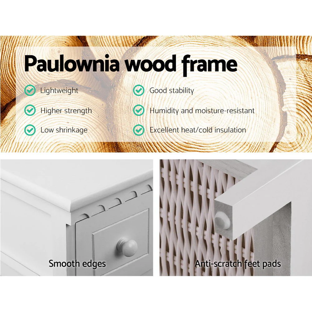 3 Basket Storage Drawers - White - Nurns