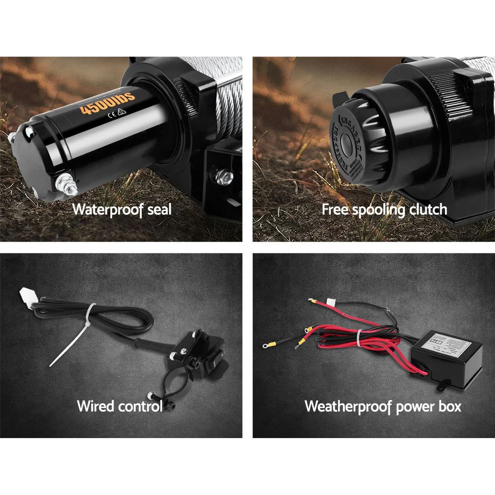 4WD Electric Car Winch 4500LBS/2041KG - Nurns