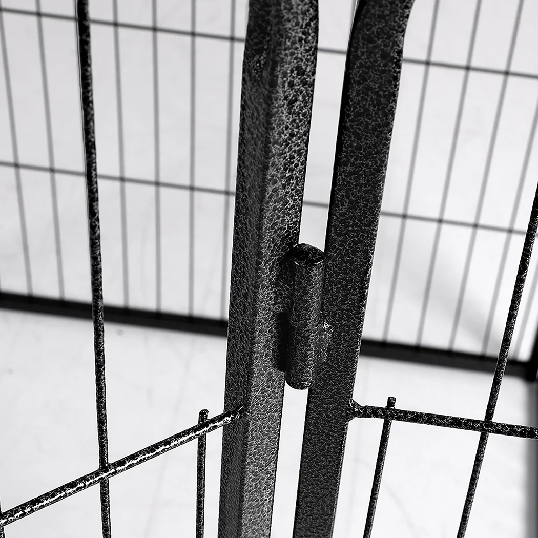 24'' 8 Panel Pet Dog Playpen Puppy Exercise Cage Enclosure Fence Cat Play Pen - Black - Nurns