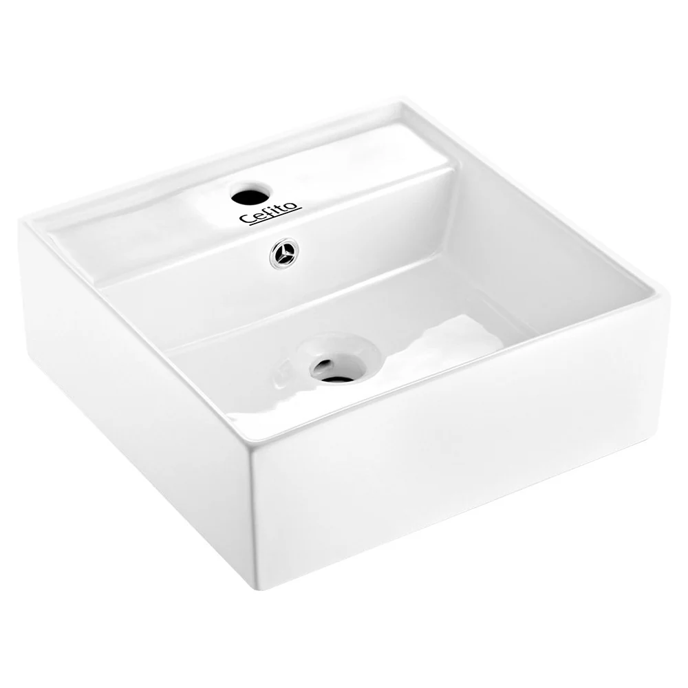 41.5x41.5x14.5cm Ceramic Rectangle Sink Bowl - White - Nurns