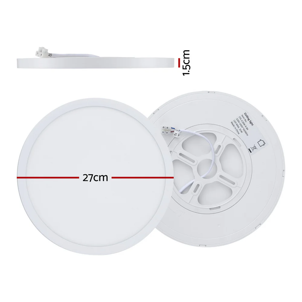 31W Ceiling Light LED Round Ultra-THIN 5cm Oyster Lamp Modern - Cool/Warm - Nurns