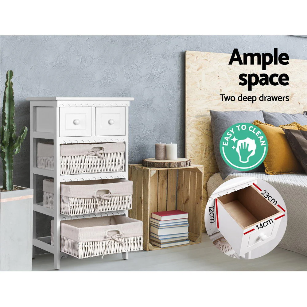 3 Basket Storage Drawers - White - Nurns