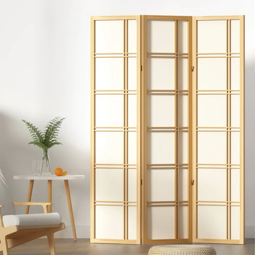 3 Panel Room Divider Screen 132x179cm - Natural - Nurns