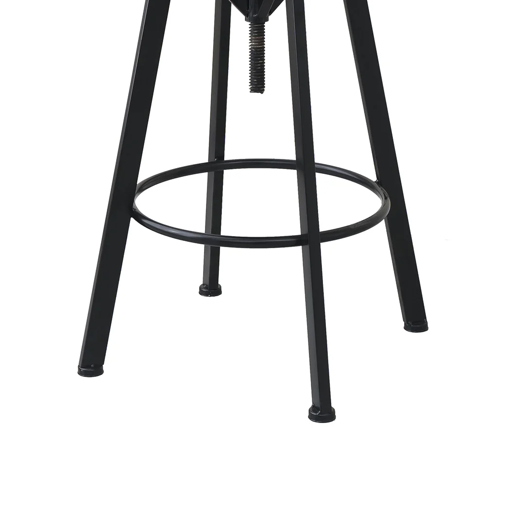 110cm Helsinki Industrial Adjustable Swivel Bar Stools with Back Wood Counter Chairs - Brown - Nurns