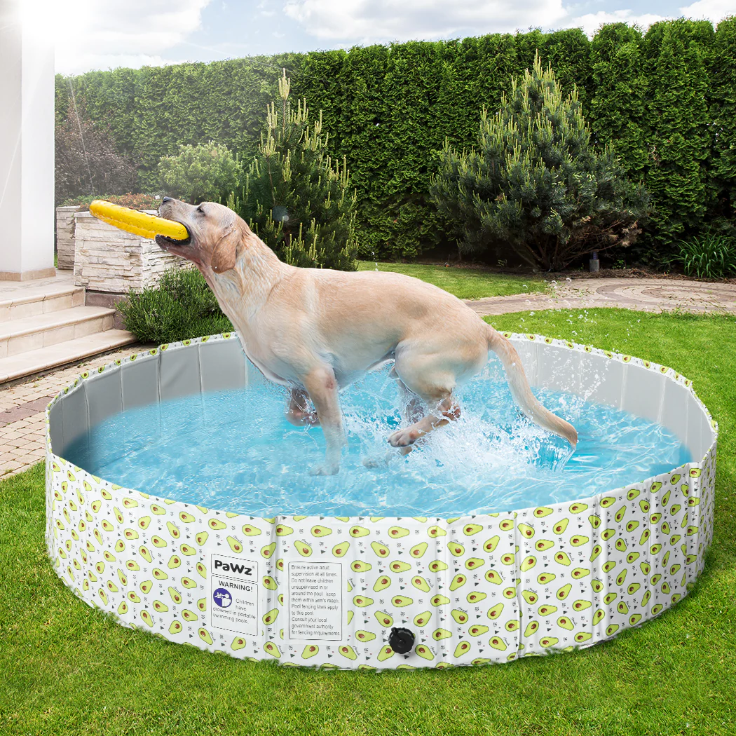 120cm Pet Dog Swimming Pool Cat Portable BathTub Kid Shower Washing Folding - Nurns