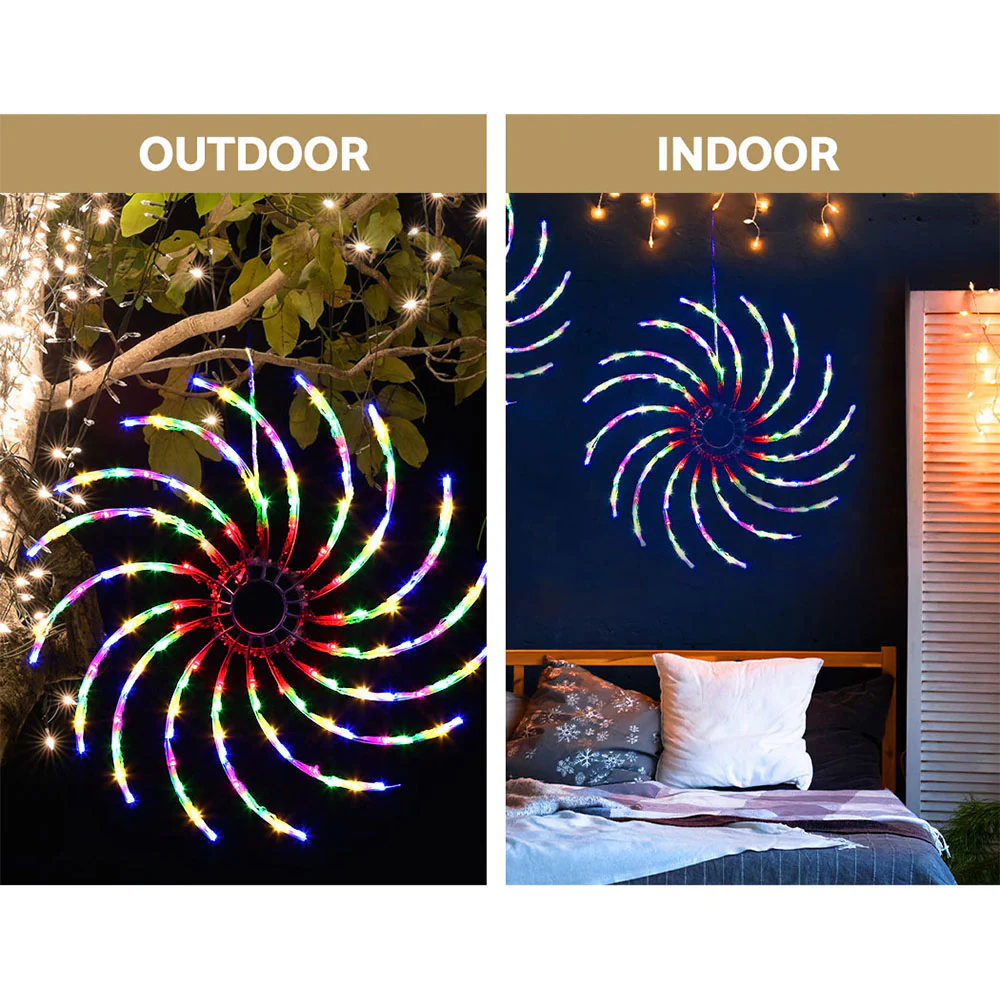 0.5M Christmas Lights 128 LED Spin Motif Light Decorations - Nurns