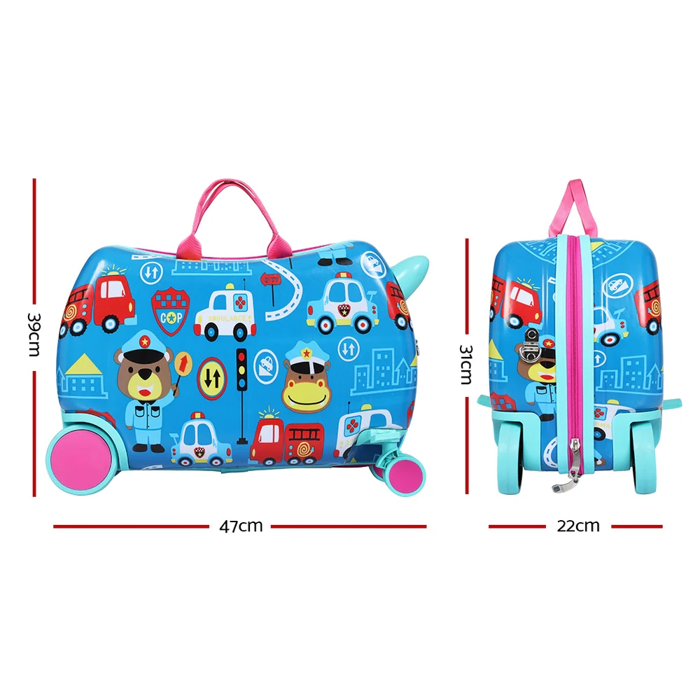 17inch Kids Ride On Luggage Children Suitcase Trolley Travel - Car - Nurns