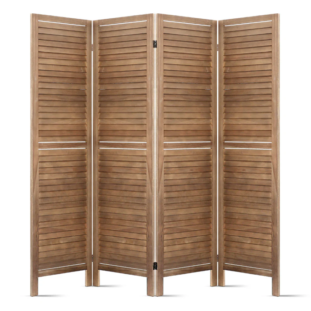 4 Panel Room Divider Screen 160x170cm - Oak - Nurns