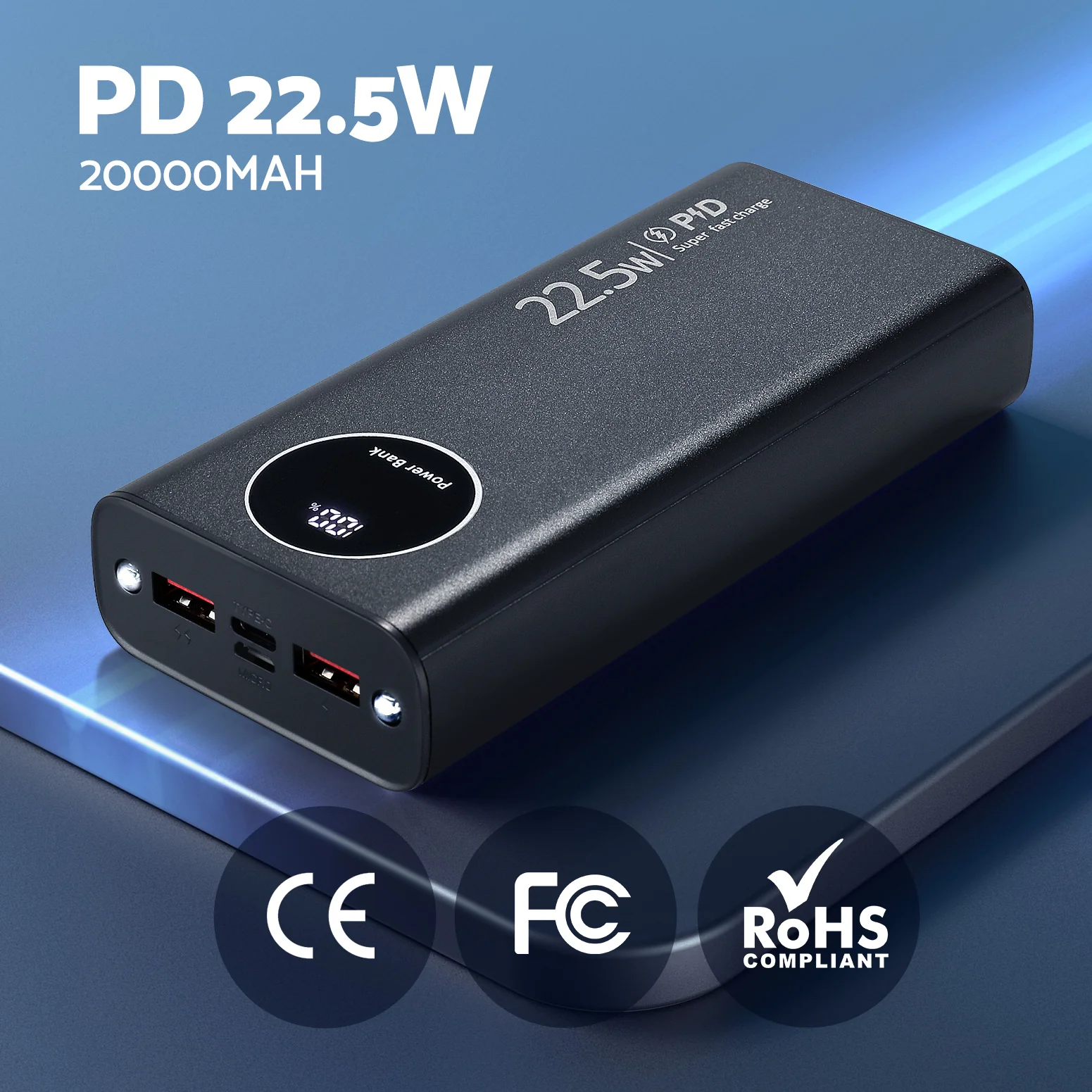 20000mAh Portable Power Bank PD22.5W Quick Charging Fast Charger Phone Battery - Nurns