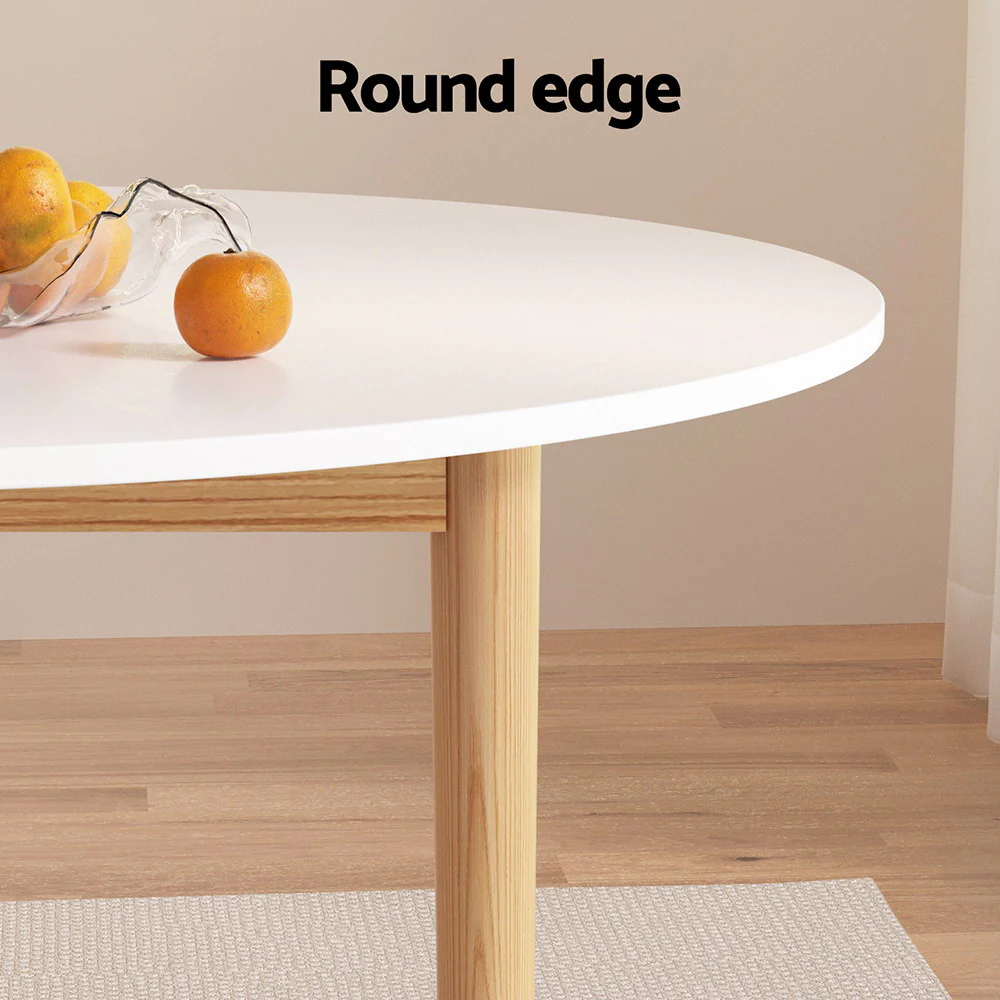 108cm Dining Table Round Diameter Demi - White - Nurns