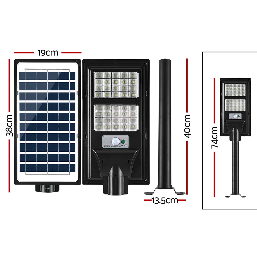 160 LED Solar Street Light Flood Motion Sensor Remote - Nurns