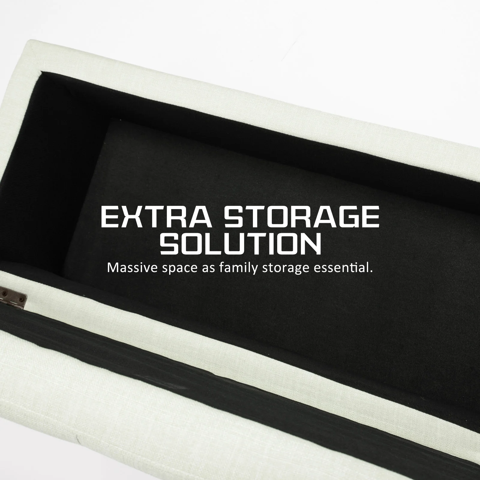 102cm Storage Ottoman Stool Fabric - Light Green - Nurns