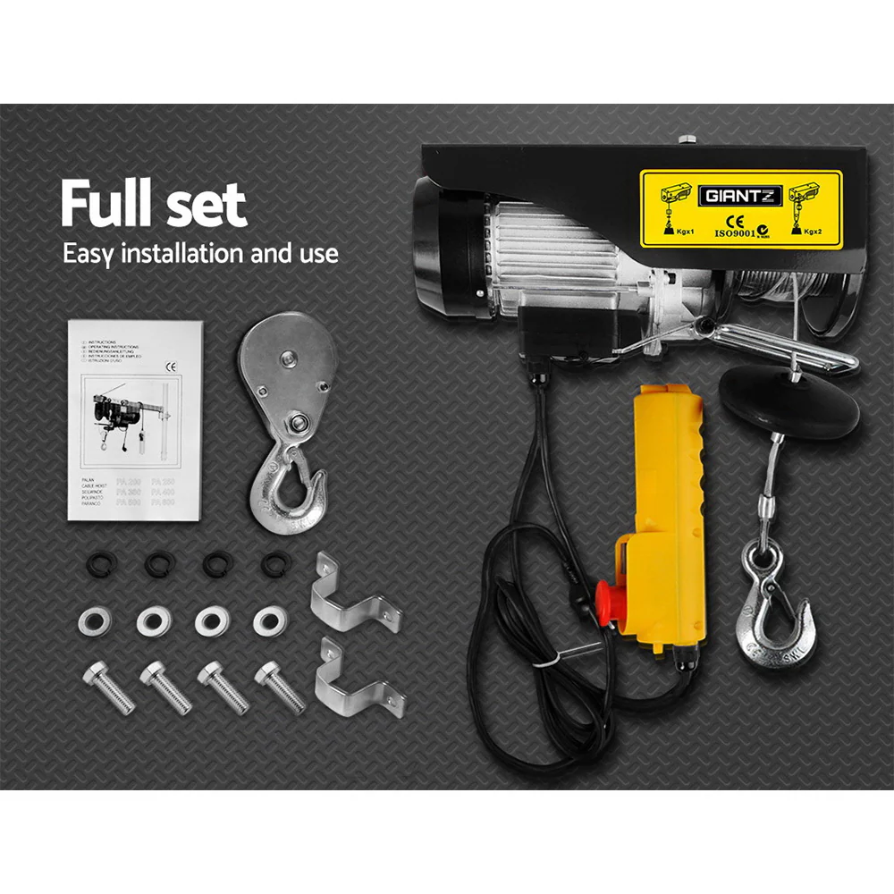 1300w Electric Hoist winch - Black - Nurns