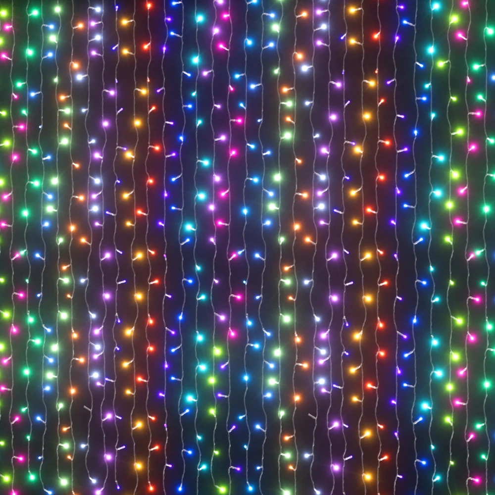 3M x 6M 960 LED Bulbs Christmas Lights Curtain String Light RGB Remote - Multicolour - Nurns