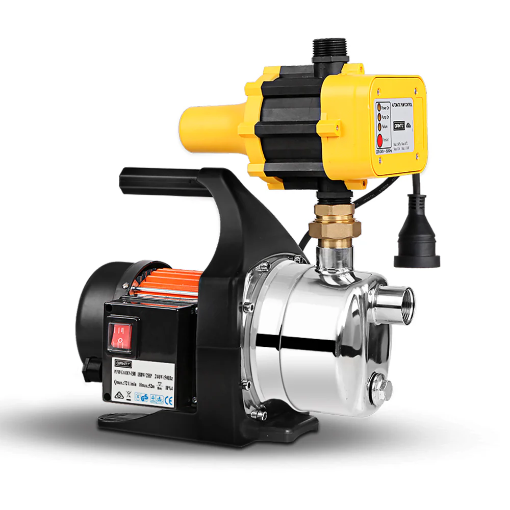1500W High Pressure Garden Water Pump with Auto Controller - Yellow - Nurns