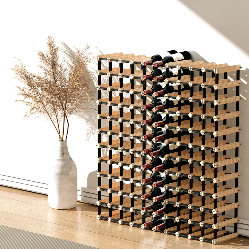 120 Bottle Wine Rack Timber Wooden Storage Wall Racks Organiser Cellar - Nurns