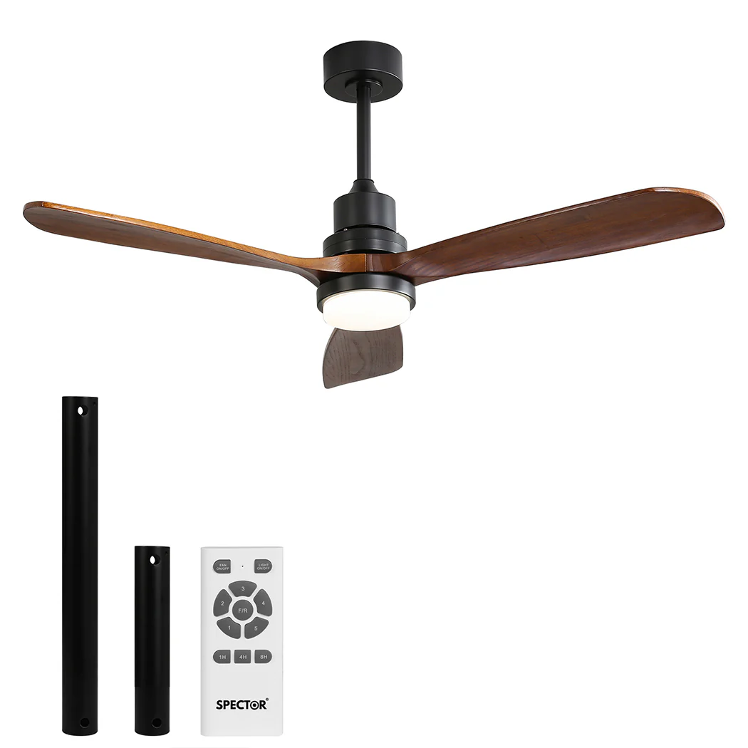 52'' Wood Ceiling Fan DC Motor - Walnut - Nurns