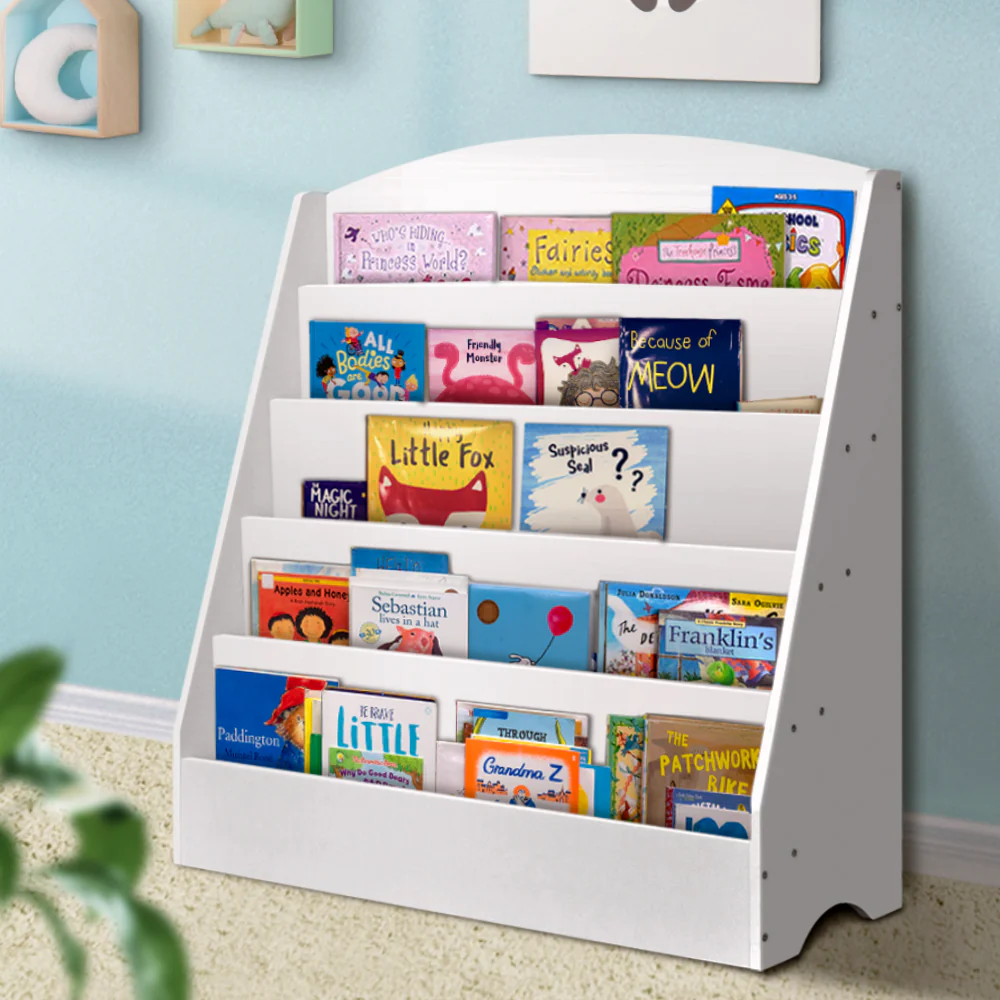5 Tiers Kids Bookshelf Magazine Rack Shelf Organiser Bookcase Display - Nurns