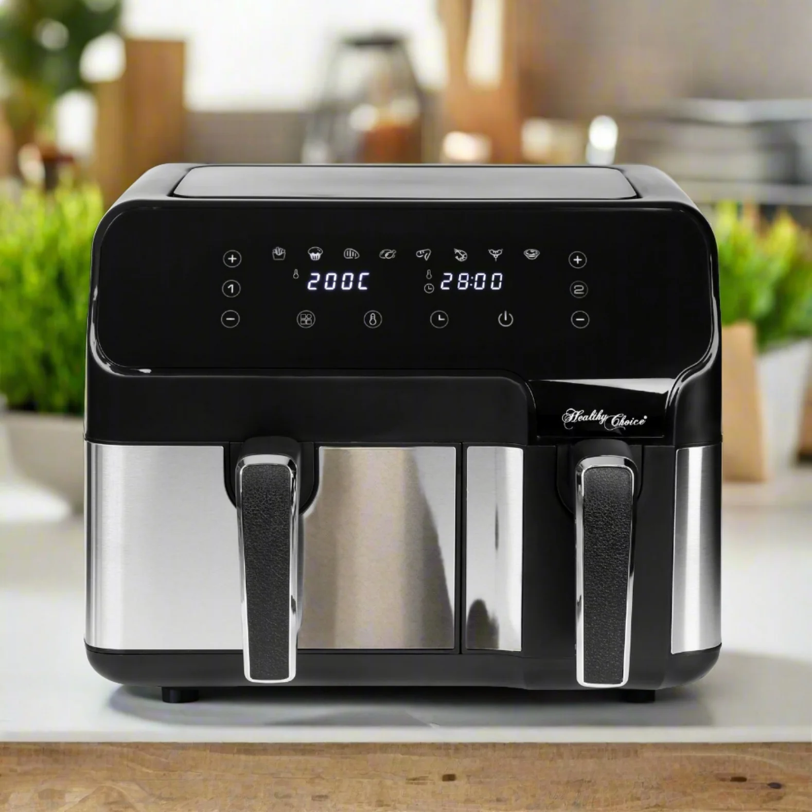 10L Digital Dual Zone Air Fryer with Dual Temperature Control - Nurns
