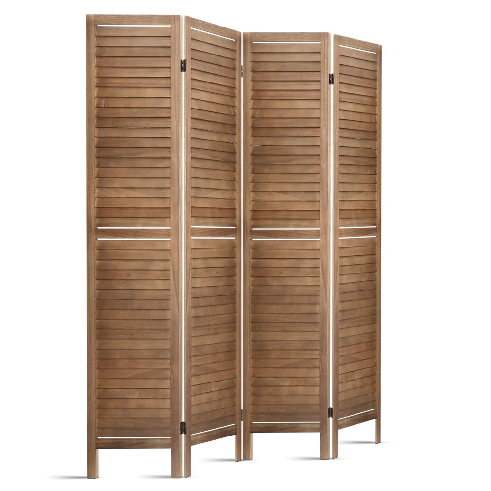 4 Panel Room Divider Screen 160x170cm - Oak - Nurns