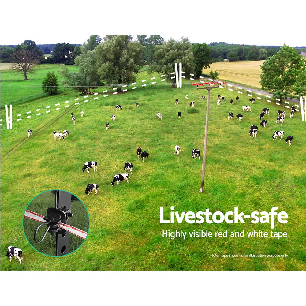 2000M Electric Fence Wire Tape Poly Stainless Steel Temporary Fencing Kit - Nurns