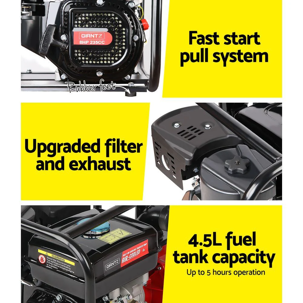 2inch High Flow Water Pump 235cc - Black & Red - Nurns