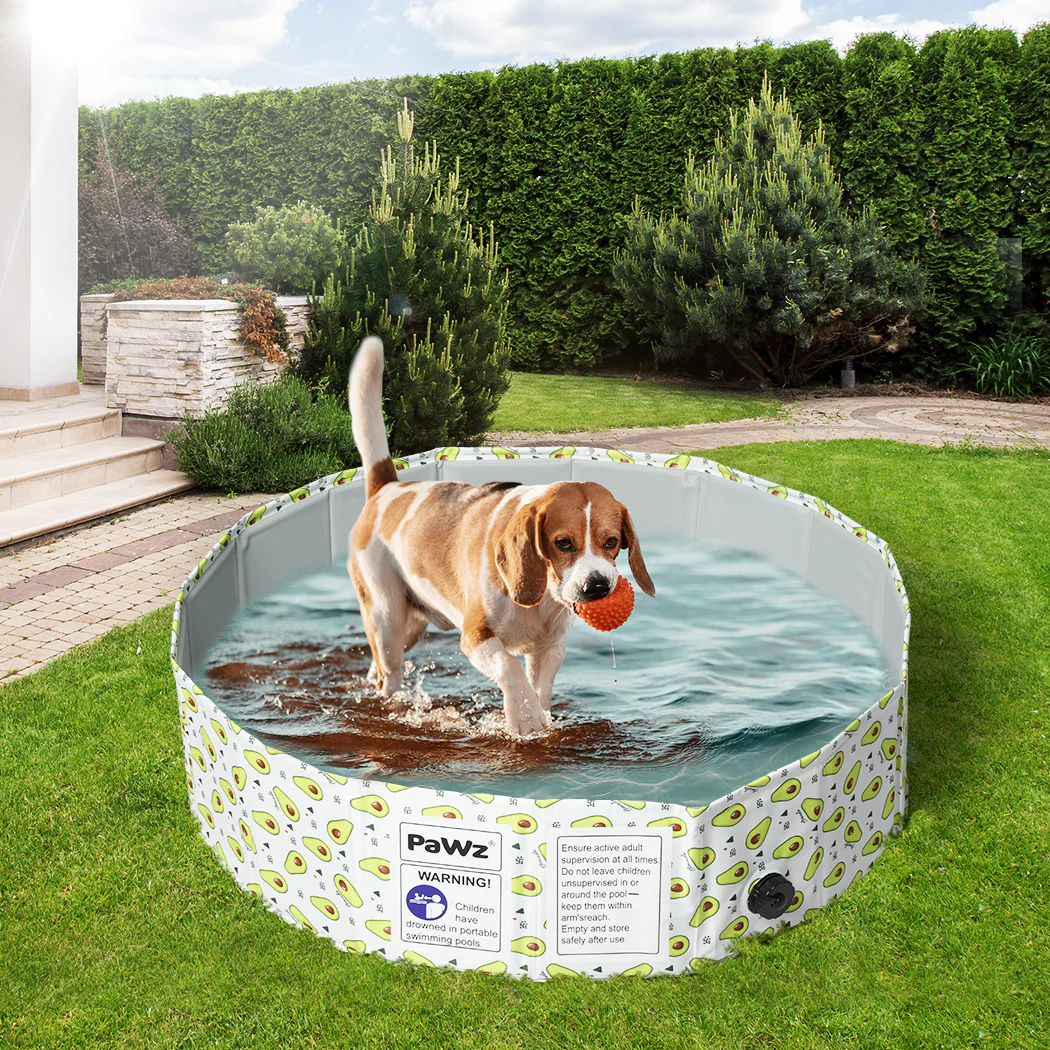 100cm Pet Dog Swimming Pool Cat Portable BathTub Kid Shower Washing Folding - Nurns