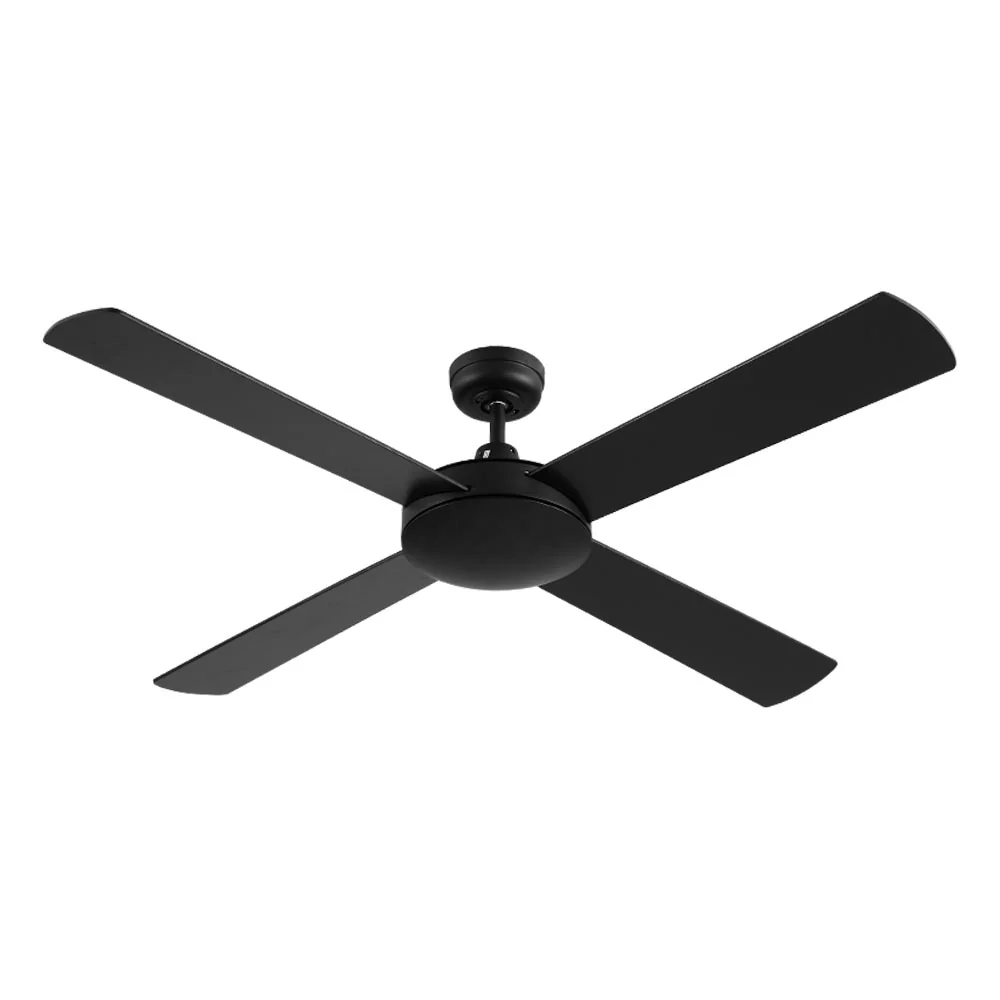 52'' Ceiling Fan AC Motor 4 Blades with Remote - Black - Nurns