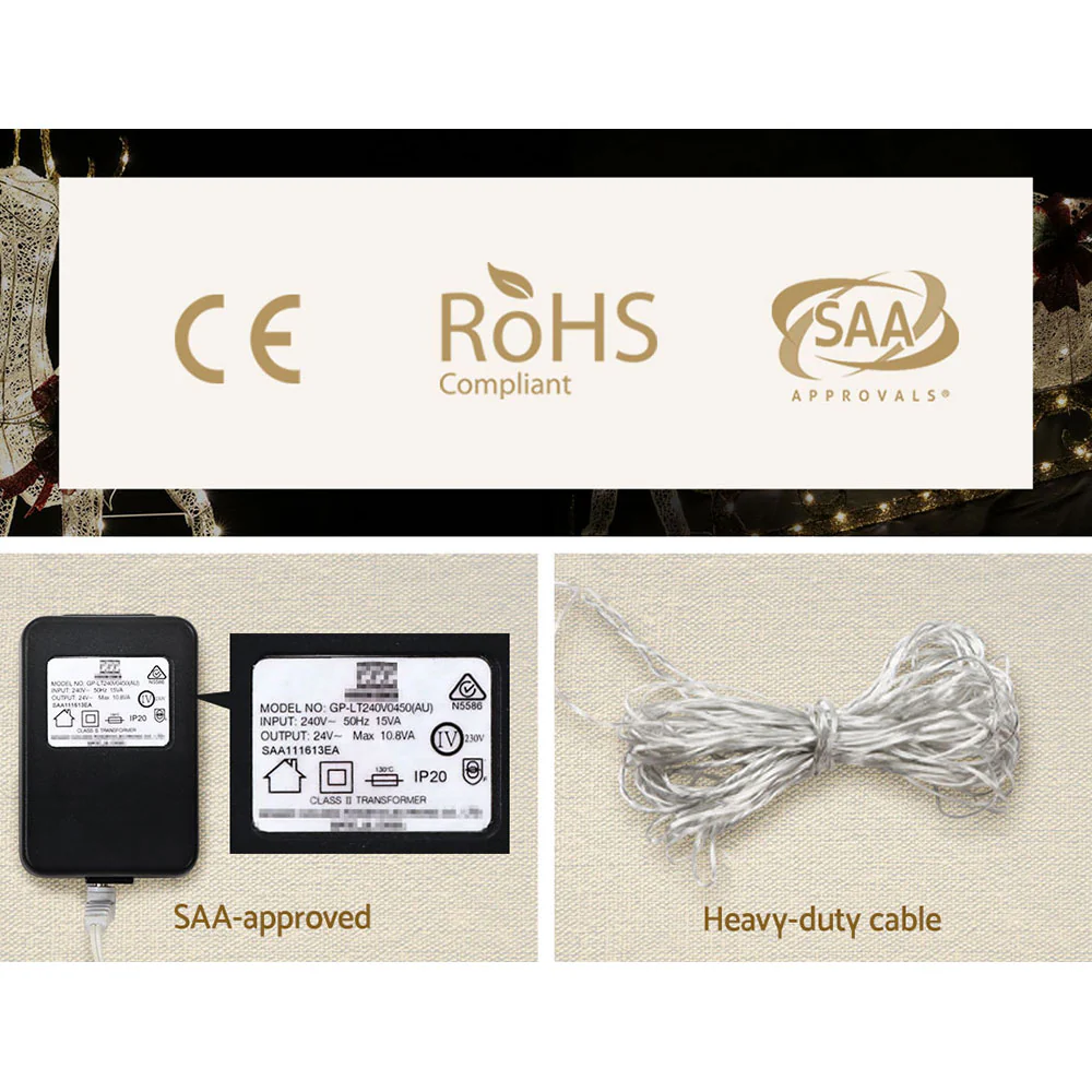 3-Pieces Christmas Lights Reindeers 250 LED Decorations - Nurns