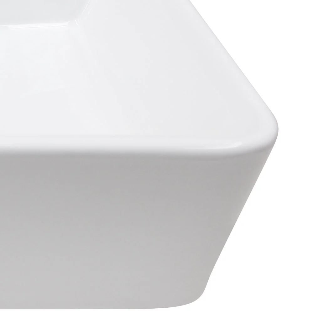 58.5cm x 45cm Ceramic Basin Bathroom Wash Counter Top Hand Wash Bowl Sink Vanity Above Basins - Nurns